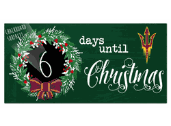 Arizona State Sun Devils Chalk Christmas Countdown 6x12 Sign