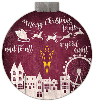 Arizona State Sun Devils Christmas Village 12in Wall Art