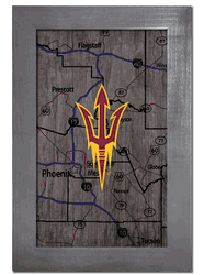 Arizona State Sun Devils City Map 11x19 Sign