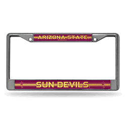 Arizona State Sun Devils Classic 12" x 6" Silver Bling Chrome Car/Truck/SUV Auto Accessory