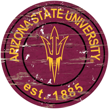 Arizona State Sun Devils Distressed Round Sign