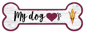 Arizona State Sun Devils Dog Bone 6x12 Sign