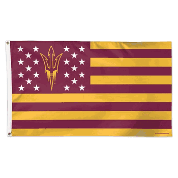 Arizona State Sun Devils Flag 3x5 Deluxe Style Stars and Stripes Design