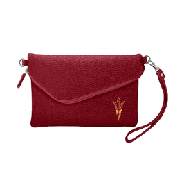 Arizona State Sun Devils Fold Over Crossbody Pebble Maroon