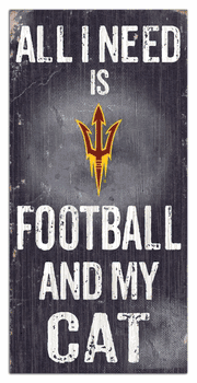 Arizona State Sun Devils Football and My Cat 6x12 Sign