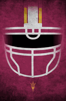 Arizona State Sun Devils Ghost Helmet 17x26