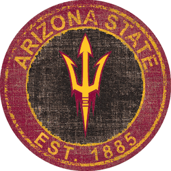 Arizona State Sun Devils Heritage Logo Round Sign