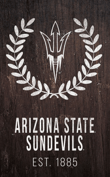 Arizona State Sun Devils Laurel Wreath 11x19 Sign