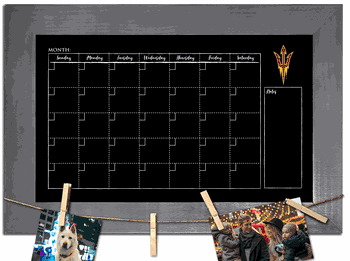 Arizona State Sun Devils Monthly Chalkboard with frame & clothespins 11x19 Sign