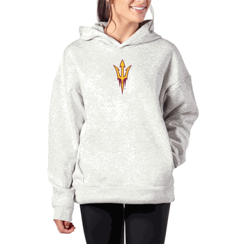 Arizona State Sun Devils NCAA Kadi Hoodie with Zipper Pockets Heather Grey Large