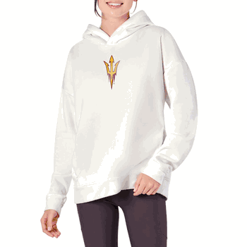 Arizona State Sun Devils NCAA Kadi Hoodie with Zipper Pockets White XL