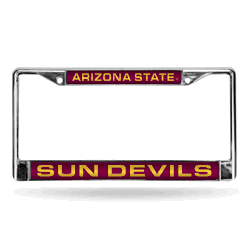 Arizona State Sun Devils Red 12" x 6" Laser Cut Chrome Frame
