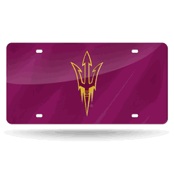 Arizona State Sun Devils Red 12" x 6" Laser Cut Tag For Car/Truck/SUV