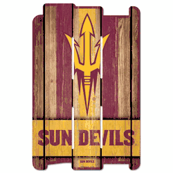 Arizona State Sun Devils Sign 11x17 Wood Fence Style