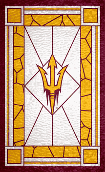 Arizona State Sun Devils Stained Glass 11x19 Wood Sign