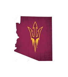 Arizona State Sun Devils Team Color Logo State Sign