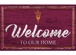 Arizona State Sun Devils Team Color Welcome 11x19 Sign
