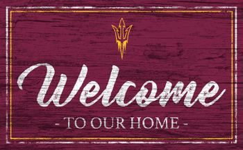 Arizona State Sun Devils Team Color Welcome 11x19 Sign