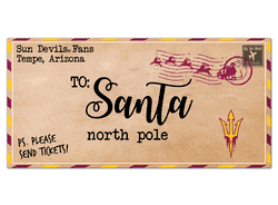 Arizona State Sun Devils To Santa 6x12 Sign