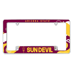 Arizona State Sun Devils Wave 12" x 6" Chrome All Over Automotive License Plate Frame