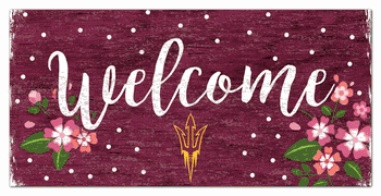 Arizona State Sun Devils Welcome Floral 6x12 Sign