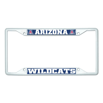 Arizona White Metal License Plate Frame - 6.25