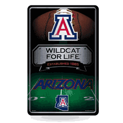 Arizona Wildcats 11X17 Large Embossed Metal Wall Sign