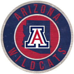 Arizona Wildcats 12 in. Circle w/ State Sign