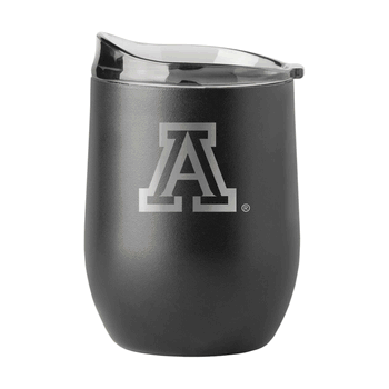 Arizona Wildcats 16oz Black Etch Powder Coat Curved Bev