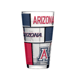 Arizona Wildcats 16oz Quilted Stained Pint Glass