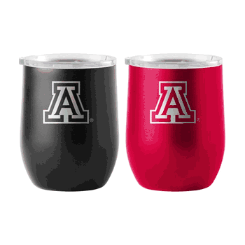 Arizona Wildcats 16oz Yours and Mine Etch Powdercoat Curved Beverage Set