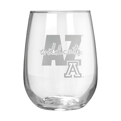 Arizona Wildcats 17oz Stemmless Wine Glass