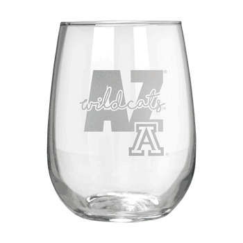 Arizona Wildcats 17oz Stemmless Wine Glass