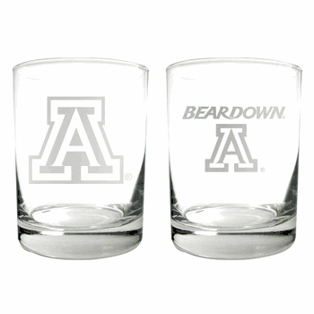 Arizona Wildcats 2pc Rocks Glass Set