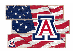 Arizona Wildcats American Flag 3 Plank