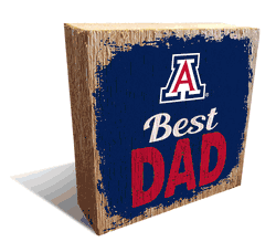 Arizona Wildcats Best Dad 6x6 Wood Block