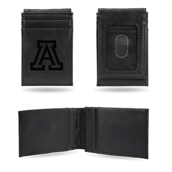Arizona Wildcats Black Laser Engraved Front Pocket Wallet