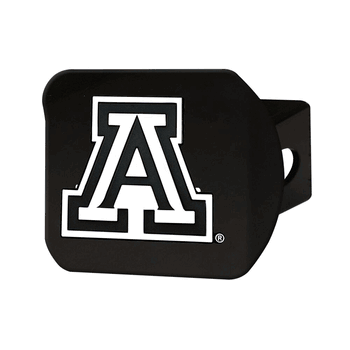 Arizona Wildcats Black Metal Hitch Cover with Metal Chrome 3D Emblem