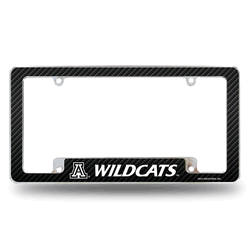 Arizona Wildcats Carbon Fiber 12" x 6" Chrome All Over Automotive License Plate Frame