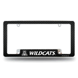 Arizona Wildcats Carbon Fiber 12" x 6" Chrome All Over Automotive License Plate Frame for Car/Truck/SUV