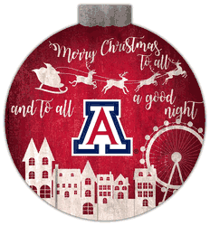 Arizona Wildcats Christmas Village 12in Wall Art