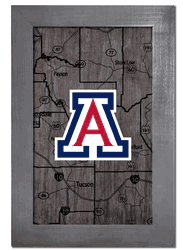 Arizona Wildcats City Map 11x19 Sign