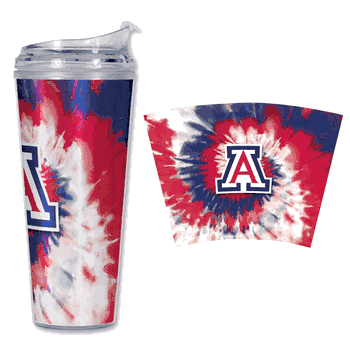 Arizona Wildcats Metallic Tye Dye 24Oz Acrylic Tumbler W/Hinged Lid