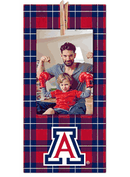 Arizona Wildcats Plaid Clothespin 6x12 Sign