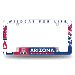 Arizona Wildcats Primary 12" x 6" Chrome All Over Automotive License Plate Frame