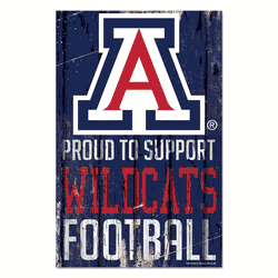 Arizona Wildcats Sign 11x17 Wood Proud to Support Design