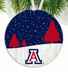 Arizona Wildcats Snow Scene Ornament