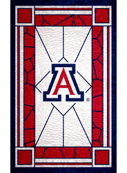 Arizona Wildcats Stained Glass 11x19 Wood Sign