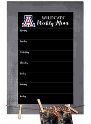 Arizona Wildcats Weekly Chalkboard with frame & clothespins 11x19 Sign