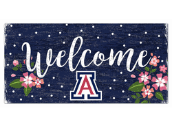 Arizona Wildcats Welcome Floral 6x12 Sign